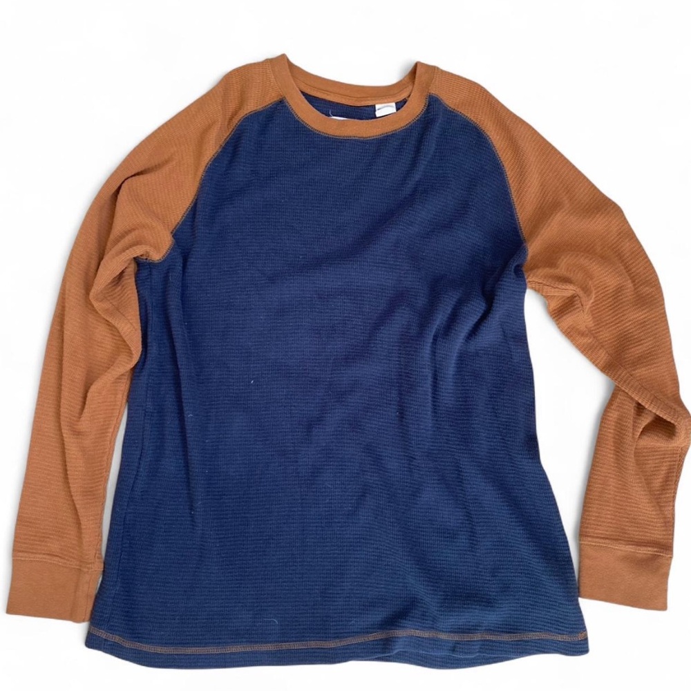 Men's Blue and Brown long sleeve